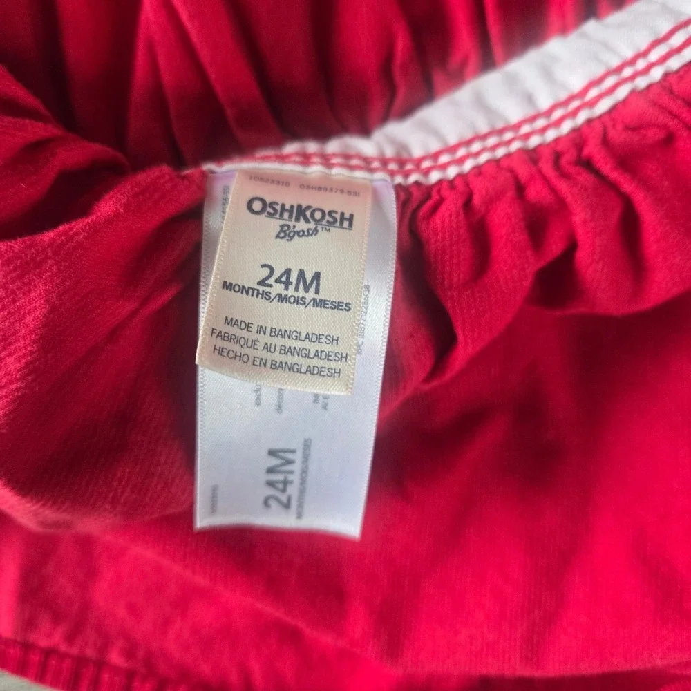 OshKosh Bgosh Red Corduroy Overall Jumper Dress Toddler 24M Vestbak Classic